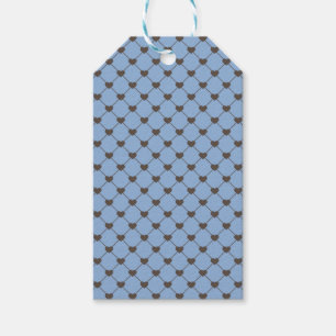 ÉTIQUETTES-CADEAU BLEU AU COEUR BROWN CHOCOLAT
