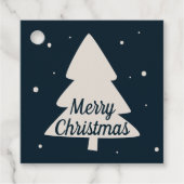 Étiquettes Cadeau Bleu avec pin blanc et flocon de Noël (Devant)