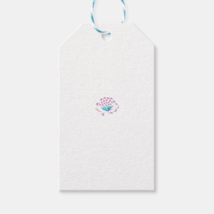 Étiquettes-cadeau Bleu barbeau clair, rose ciel girly