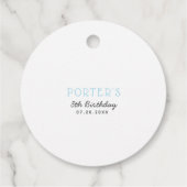 Étiquettes Cadeau Bleu blanc arc-en-ciel si brillant Anniversaire (Dos)