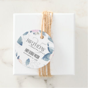 ÉTIQUETTES CADEAU BLEU BLANC BLEU FLORAL 25ÈME TOUS LES ANNÉES