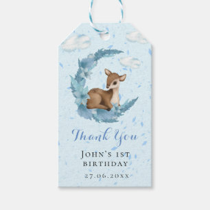 Étiquettes-cadeau Bleu Bleu Bambi nuages poussière Anniversaire Merc