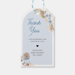 Étiquettes-cadeau Bleu Boho Bearly Wait Baby shower Favoriser Tags