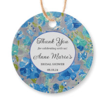 Bleu Celebration Floral Favor Tags