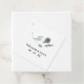 Étiquettes Cadeau Bleu chardon botanique fleuri mariage merci gi (En situation)