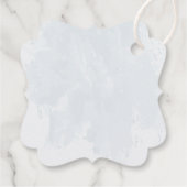 Étiquettes Cadeau bleu clair marine fleurs mariage (Dos)