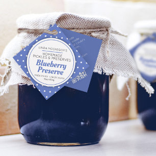 Étiquettes Cadeau Bleu confiture confiture rouge pot produit aliment