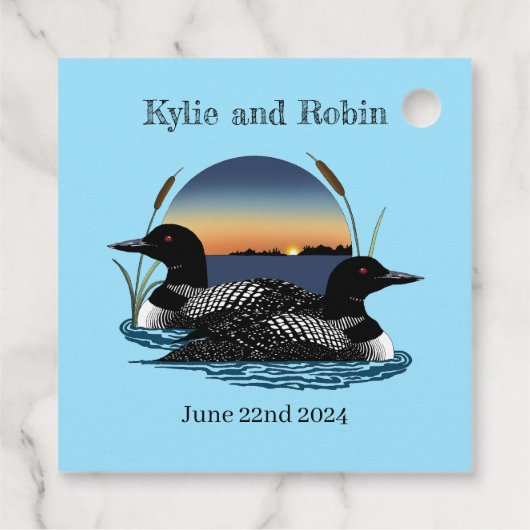 Étiquettes Cadeau Bleu couché de soleil (Dos)