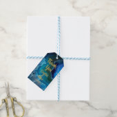 Étiquettes-cadeau Bleu cristal (Avec de laficelle)