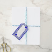 Étiquettes-cadeau Bleu de dentelle en céramique de Grèce (With Twine)