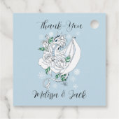 Étiquettes Cadeau Bleu des flocons de neige du dragon blanc d'hiver (Dos)