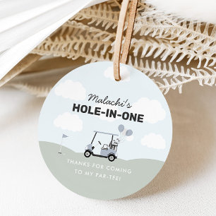 Étiquettes Cadeau Bleu des garçons Golf 1er anniversaire