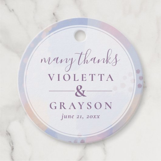 Étiquettes Cadeau Bleu d'été Art Abstrait (Devant)