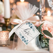 Étiquettes Cadeau Bleu Duché Eucalyptus Mariage Avec Amour