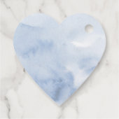 Étiquettes Cadeau Bleu Dusty Floral Verdure Amour Coeur Mariage (Dos)