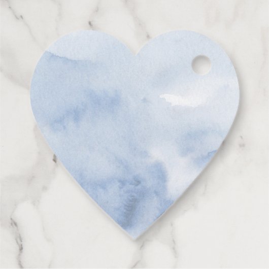 Étiquettes Cadeau Bleu Dusty Floral Verdure Amour Coeur Mariage (Dos)