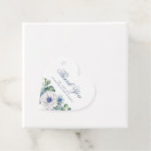 Étiquettes Cadeau Bleu Dusty Floral Verdure Amour Coeur Mariage (En situation)