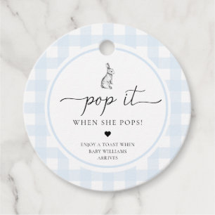 Étiquettes Cadeau Bleu En vichy Lapin Lapin Pop It When She Pops