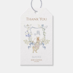 Étiquettes-cadeau Bleu En vichy Peter le Baby shower Rabbit MUTED BL