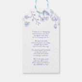 Étiquettes-cadeau Bleu et Blanc français Douche Victorienne sans Env (Dos)