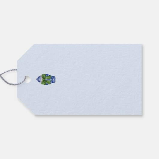 Étiquettes-cadeau Bleu et blanc Ginger Jar avec Bow vert (Dos (Horizontal))
