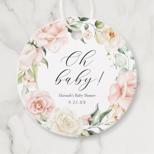 Étiquettes Cadeau Bleu et verdure Oh Baby (Devant)