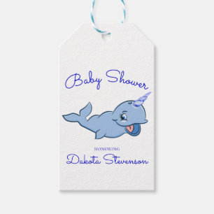 Étiquettes-cadeau Bleu étroit Adorable Kawaii Ocean Douche person