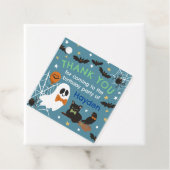 Étiquettes Cadeau Bleu Fantôme Halloween Merci fête d'anniversaire (En situation)