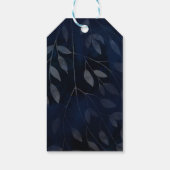 Étiquettes-cadeau Bleu foncé Botanique Feuille Moderne Chic Mariage (Dos)