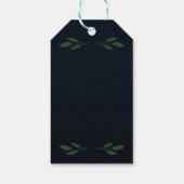 Étiquettes-cadeau Bleu foncé et vert Feuille verdure Mariage rustiqu (Dos)