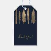 Étiquettes-cadeau Bleu foncé & Forêt d'or Boisés Favoris rustiques (Dos)