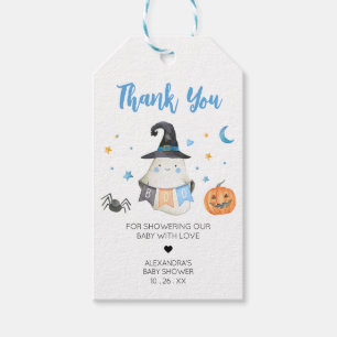 Étiquettes-cadeau Bleu Halloween Ghost Little Boo Favoriser Tags
