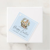 Étiquettes Cadeau Bleu Joyeux lapin de Pâques (En situation)