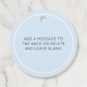 Étiquettes Cadeau Bleu Joyeux lapin de Pâques (Dos)