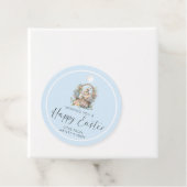 Étiquettes Cadeau Bleu Joyeux lapin de Pâques (En situation)