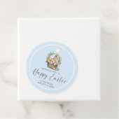 Étiquettes Cadeau Bleu Joyeux lapin de Pâques (En situation)