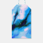 Étiquettes-cadeau Bleu Marbré Espace extra-atmosphérique Abstrait Jo (Dos)