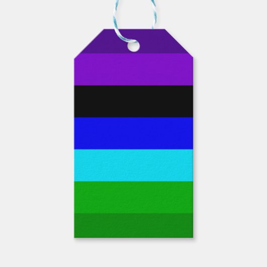 Étiquettes-cadeau Bleu, Noir, Bleu et Vert (Devant)