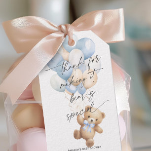 Étiquettes-cadeau Bleu Nous Pouvons Attendre Moderne Baby Boy Douche