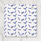 Étiquettes Cadeau Bleu, Orange Dart guerre Anniversaire Merci de fêt (Dos)