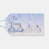 Étiquettes-cadeau Bleu Ornements Joyeux Noël (Dos Horizontal)