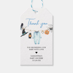 Étiquettes-cadeau Bleu Petit Boo Halloween Baby shower Favoriser Tag