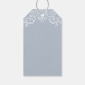 Étiquettes-cadeau Bleu Poussiéreux Élégant Script Vintage Merci (Dos)