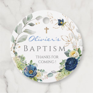 Étiquettes Cadeau Bleu Rose Boy Baptism Favoriser Tags