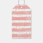 Étiquettes-cadeau Bleu rose | Faux Gold Confetti Merci (Dos)