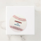 Étiquettes Cadeau Bleu rouge de baseball (En situation)