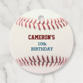 Étiquettes Cadeau Bleu rouge de baseball (Devant)