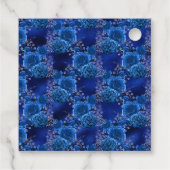 Étiquettes Cadeau Bleu Royal et Fleurs Argentées (Dos)