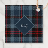 Étiquettes Cadeau bleu rustique écossais mariage écossais (Dos)