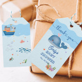 Étiquettes-cadeau Bleu sous la mer Bébé garçon Douche baleine